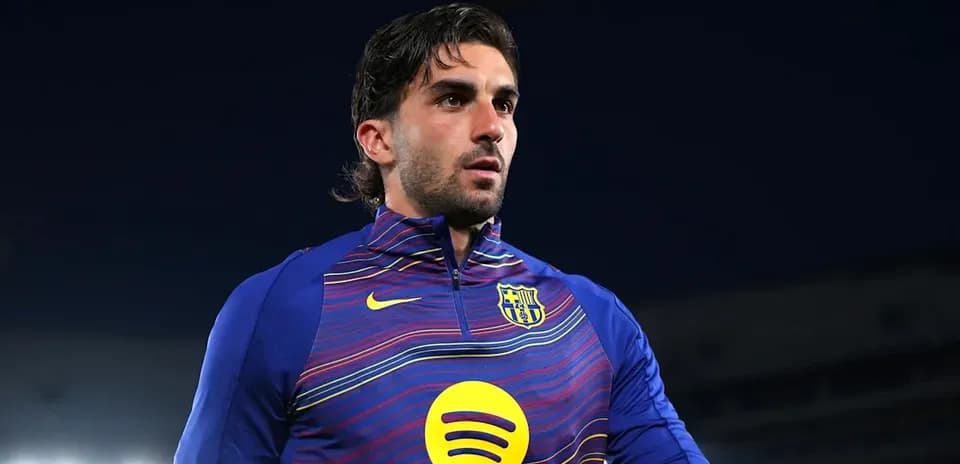 Player in Barcelona training kit on the field