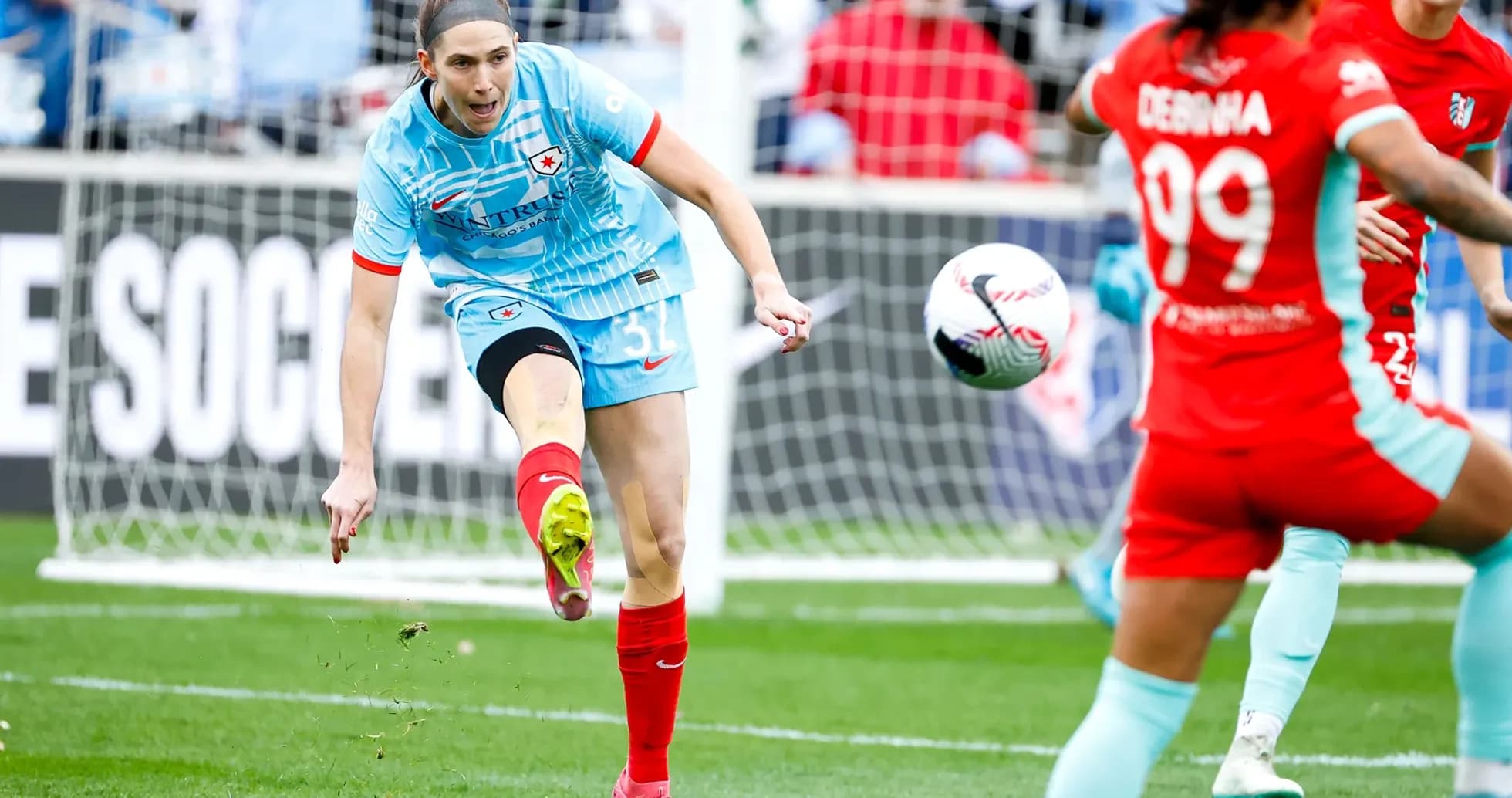 Player kicking ball during Kansas City vs Chicago match