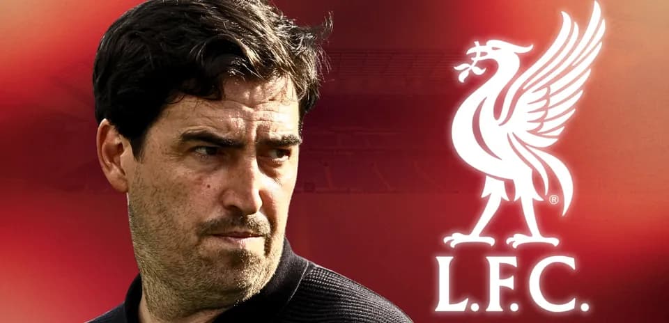 Coach against Liverpool logo with stadium background