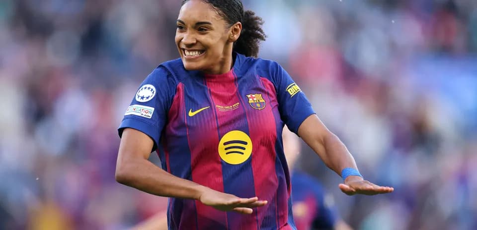 Barcelona player celebrating during a match