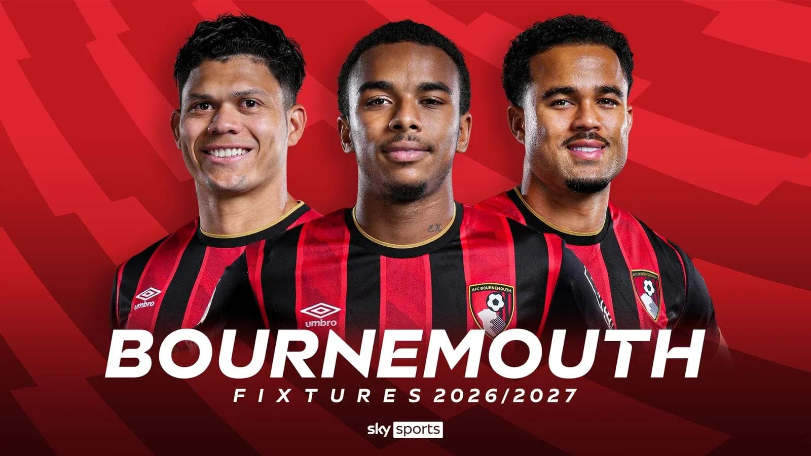 AFC Bournemouth players posing in team jerseys
