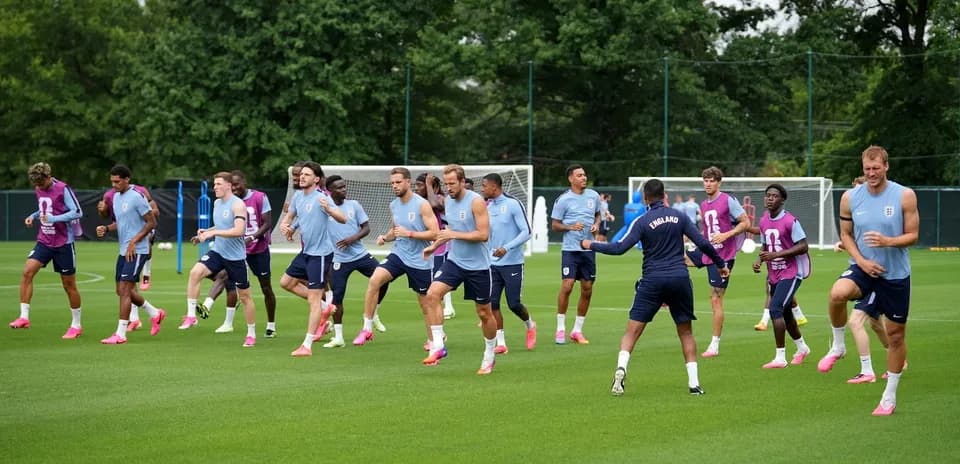 England team training session before World Cup match