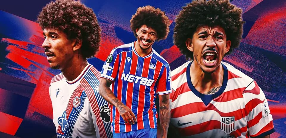 Player in multiple jerseys against colorful background