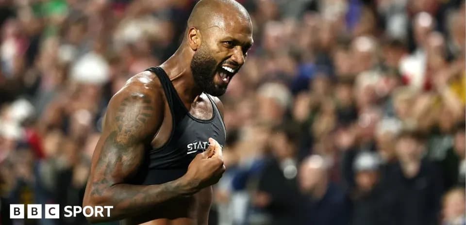 Athlete celebrating during a sports event
