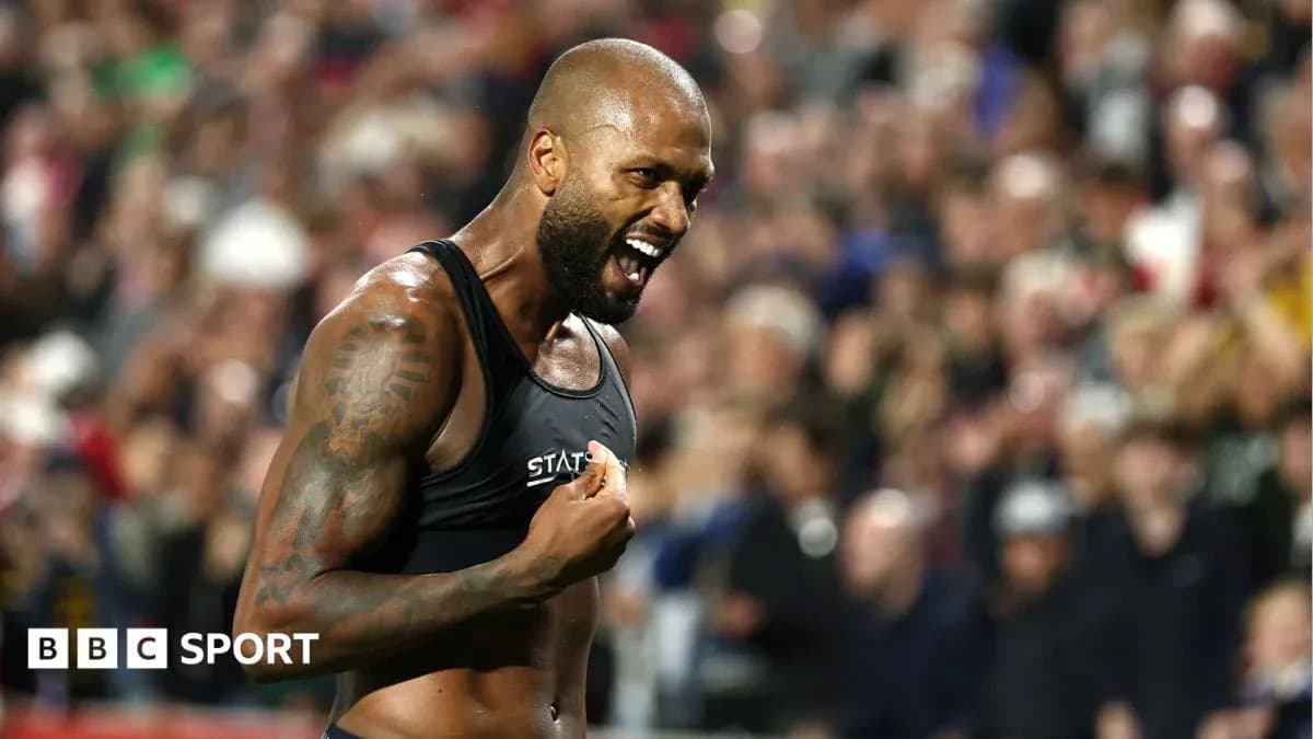 Athlete celebrating during a sports event