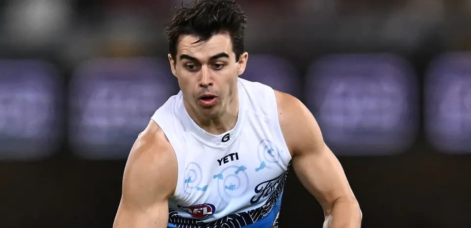 Player running during an AFL match