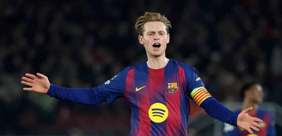 Barcelona player gesturing during a match
