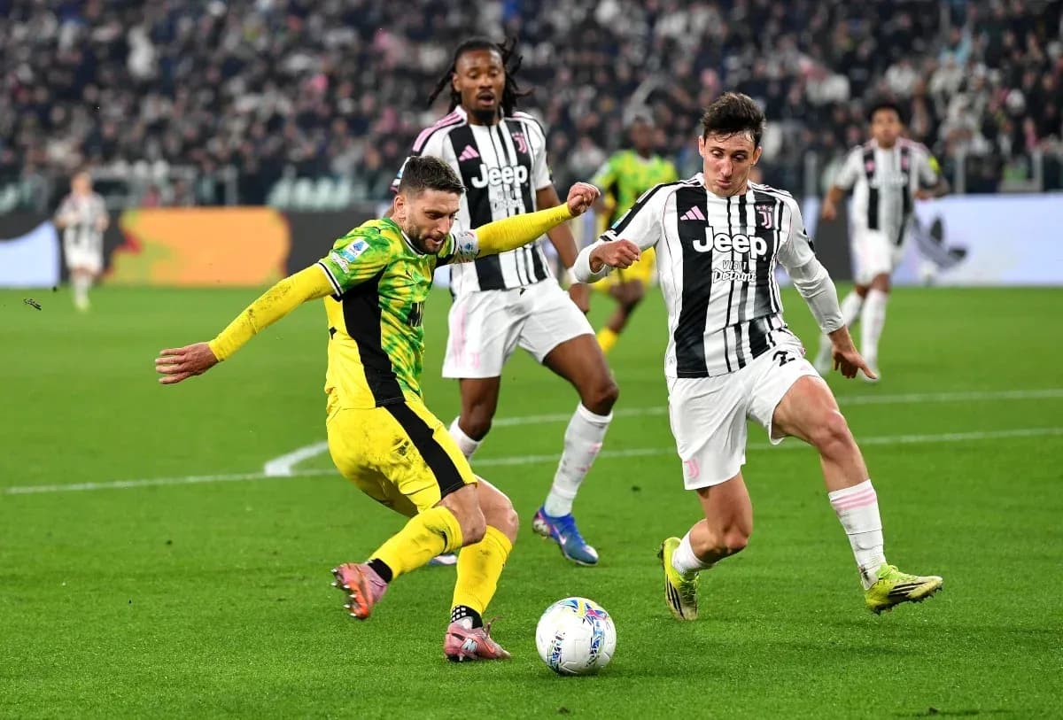 Players contesting for the ball during a match