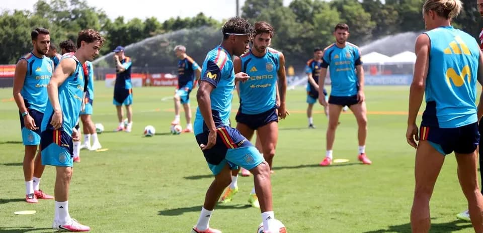 Spain national team training session on the pitch
