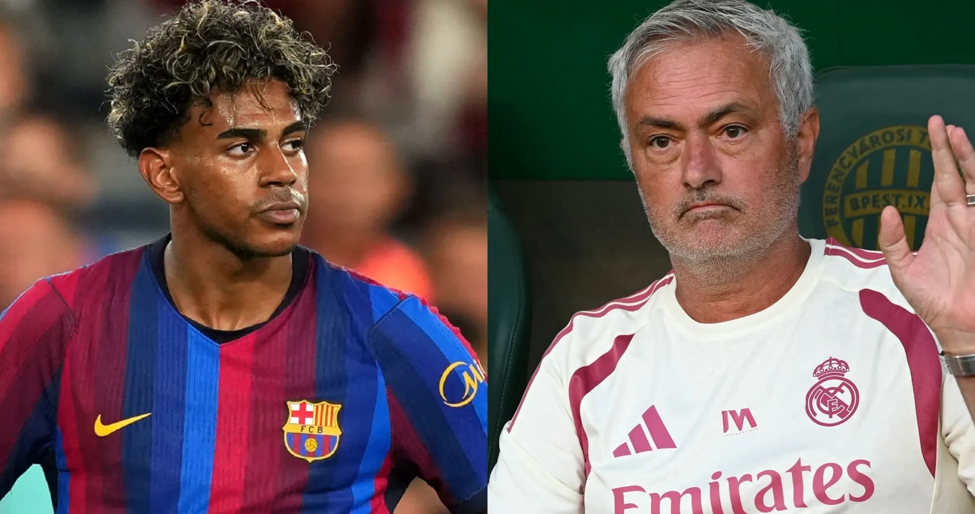 Barcelona player and coach on opposing sides