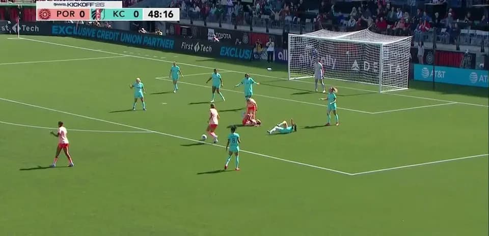 Kansas City W attacking against Portland Thorns W