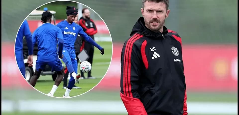 Coach observing players during training session