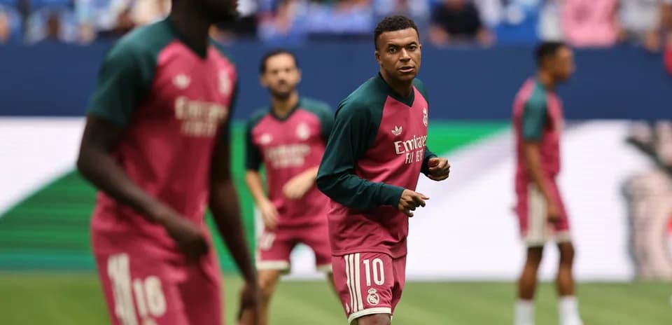 Players warming up before a match at stadium