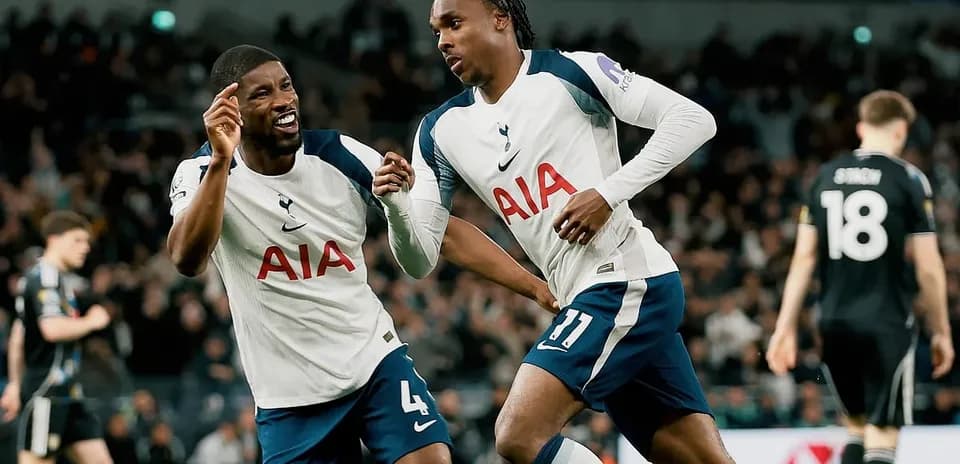 Tottenham players celebrating a goal during match