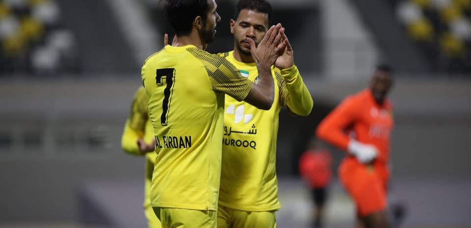 Players celebrating during U23 football match
