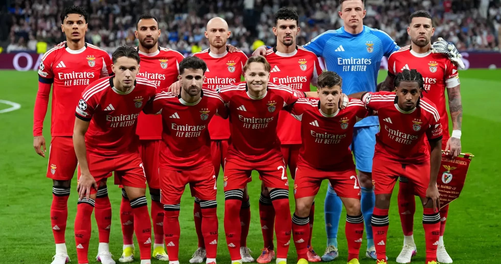 Benfica team lineup before Europa League match