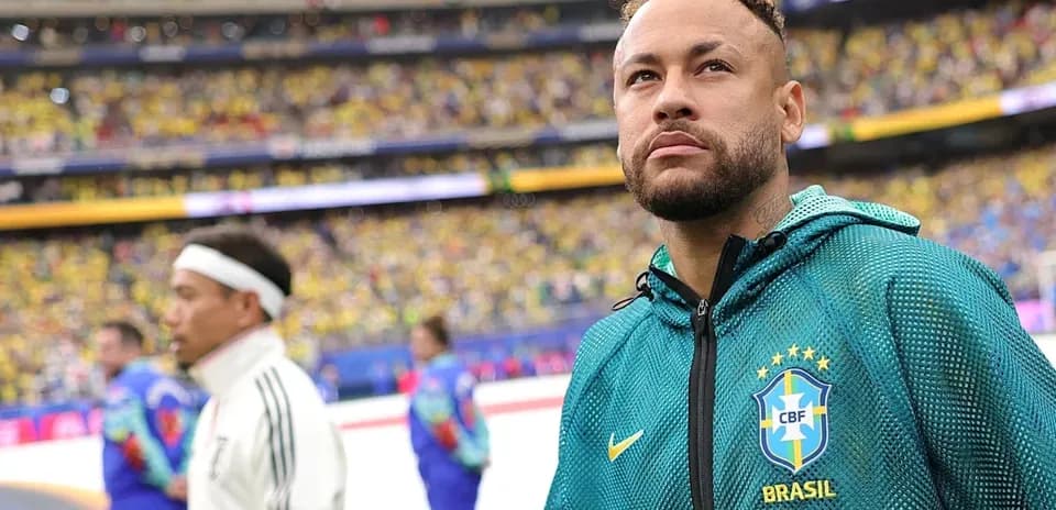 Neymar in Brazil jersey before a match