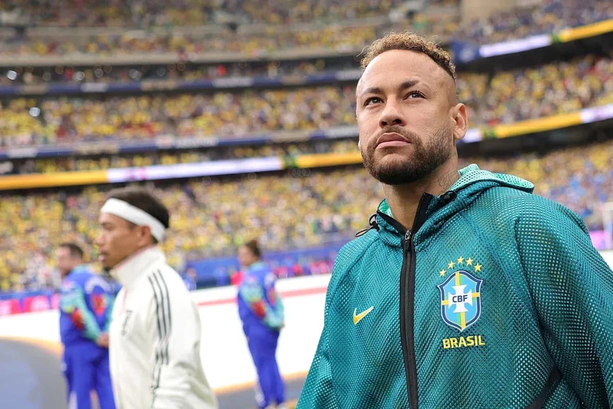 Neymar in Brazil jersey before a match