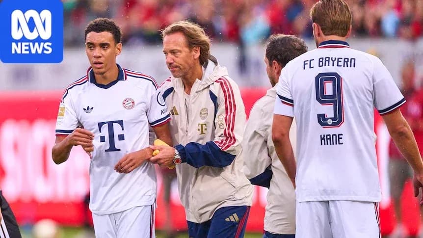 Bayern Munich players and coach during a match