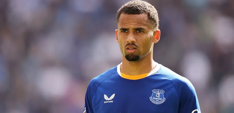 Everton player standing on the pitch during match