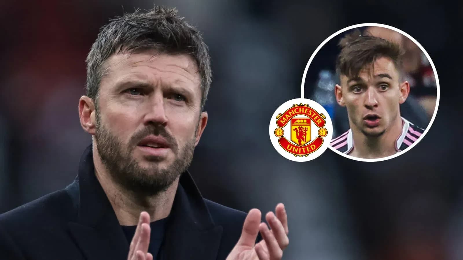 Michael Carrick and player during Manchester United match