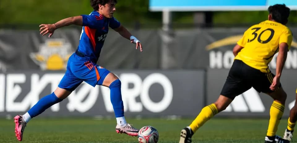 Player dribbling during FC Cincinnati II match