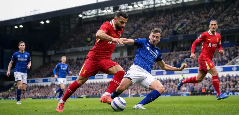 Two players battling for the ball during match