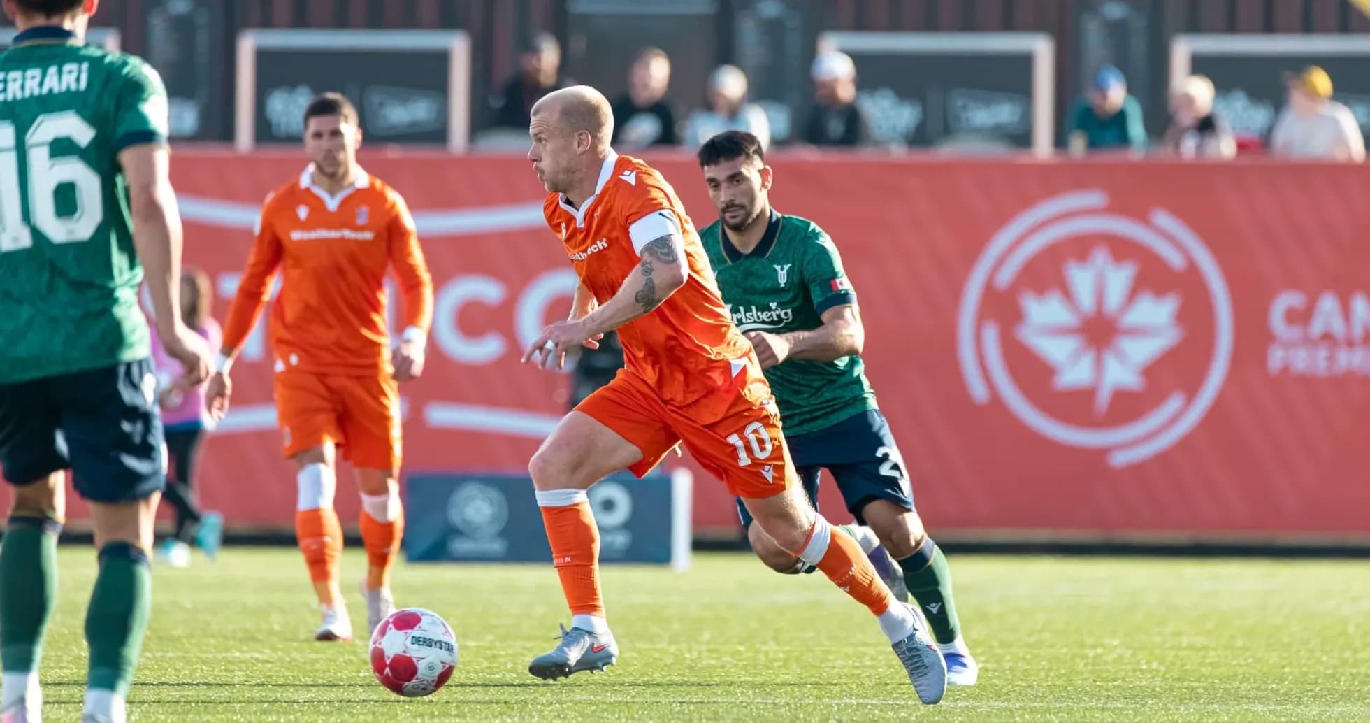 Player dribbling the ball during match
