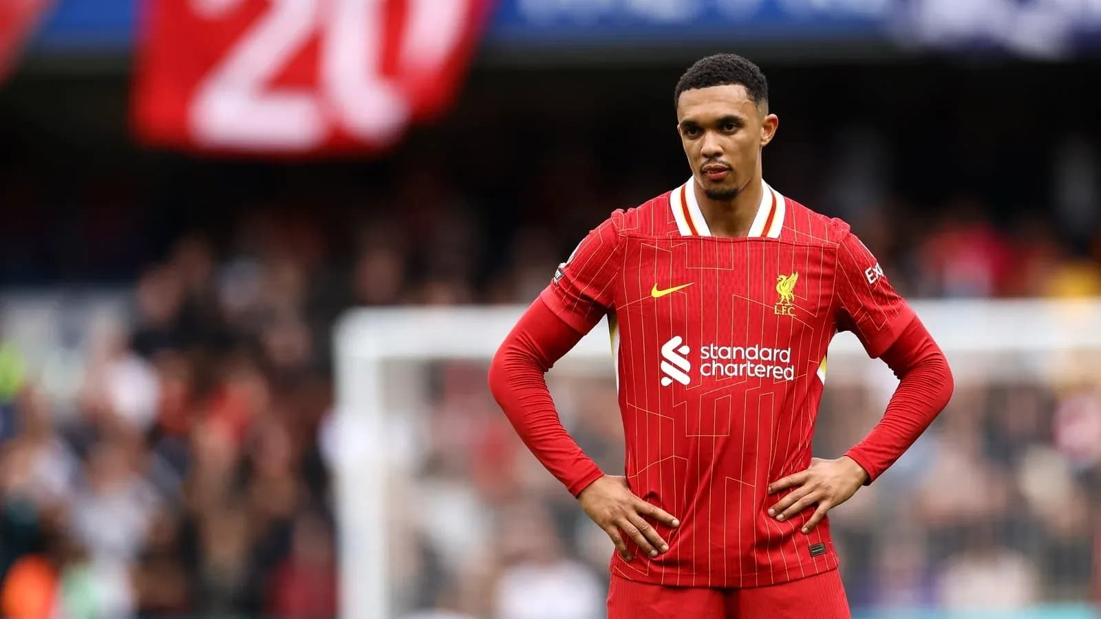 Trent Alexander-Arnold in Liverpool jersey during match