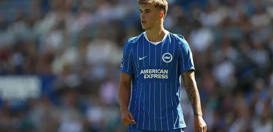 Player in blue Brighton kit on the field