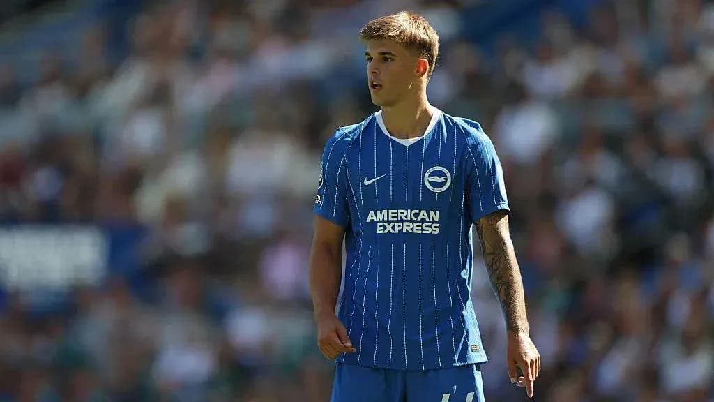 Player in blue Brighton kit on the field