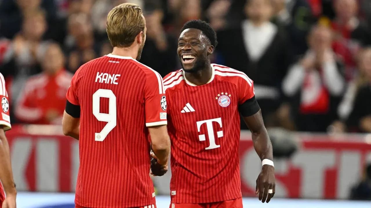 Bayern Munich players celebrating during a match