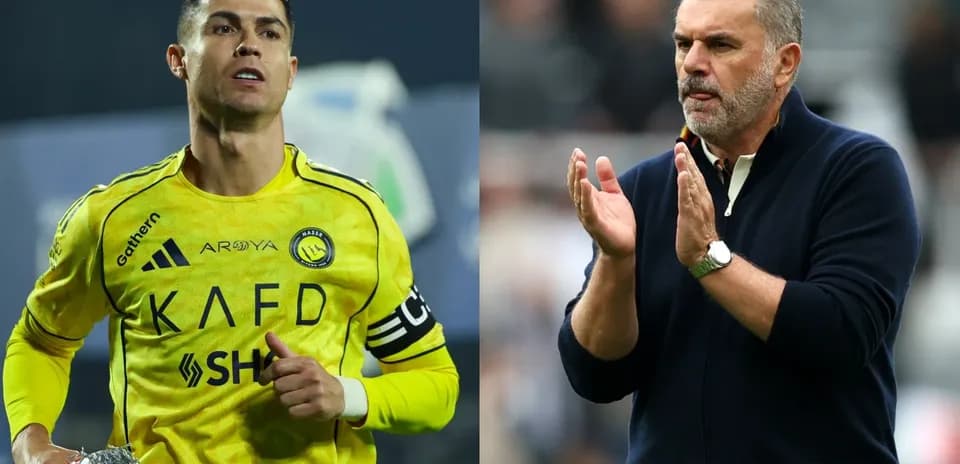 Cristiano Ronaldo and coach during match action