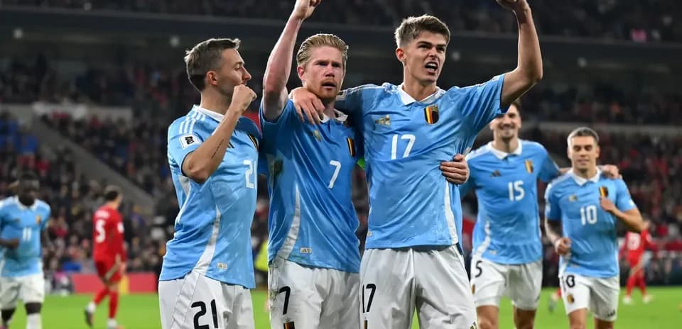 Belgium players celebrating during match
