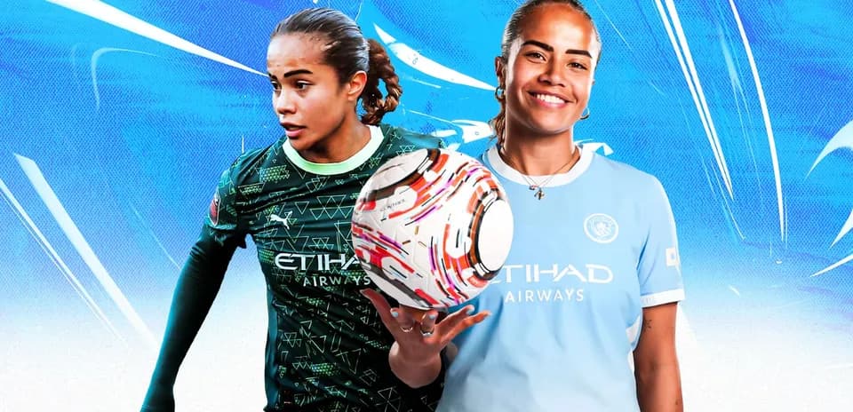 Player in two kits holding a soccer ball