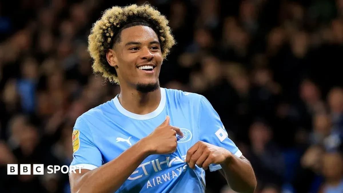 Player celebrating after scoring for Manchester City