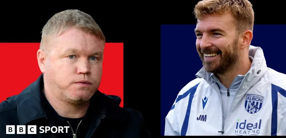 Two football managers on contrasting backgrounds