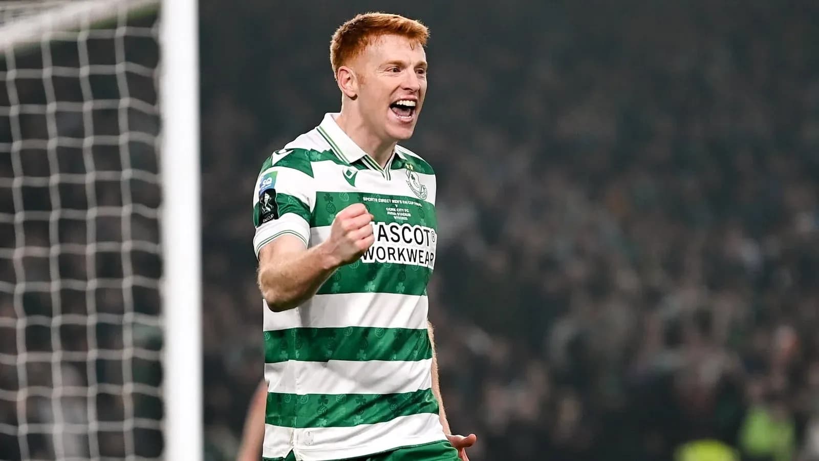 Player celebrating after scoring a goal during match