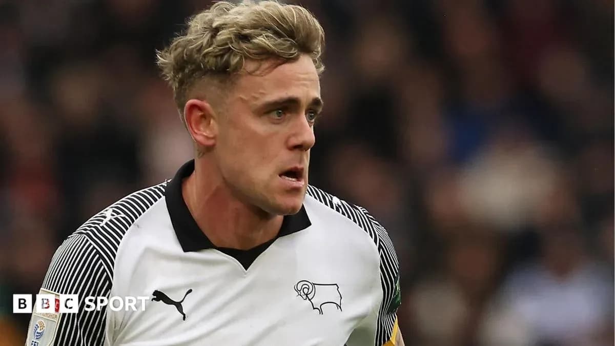 Player in Derby County kit during a match