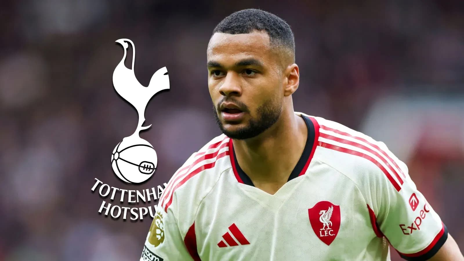 Player in Liverpool kit with Tottenham logo
