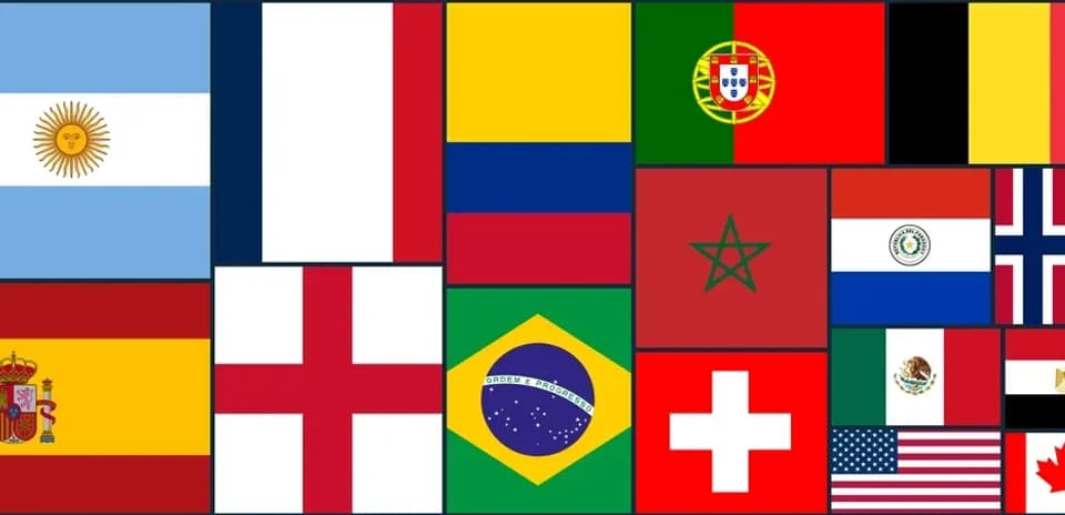 Collage of various national flags displayed together