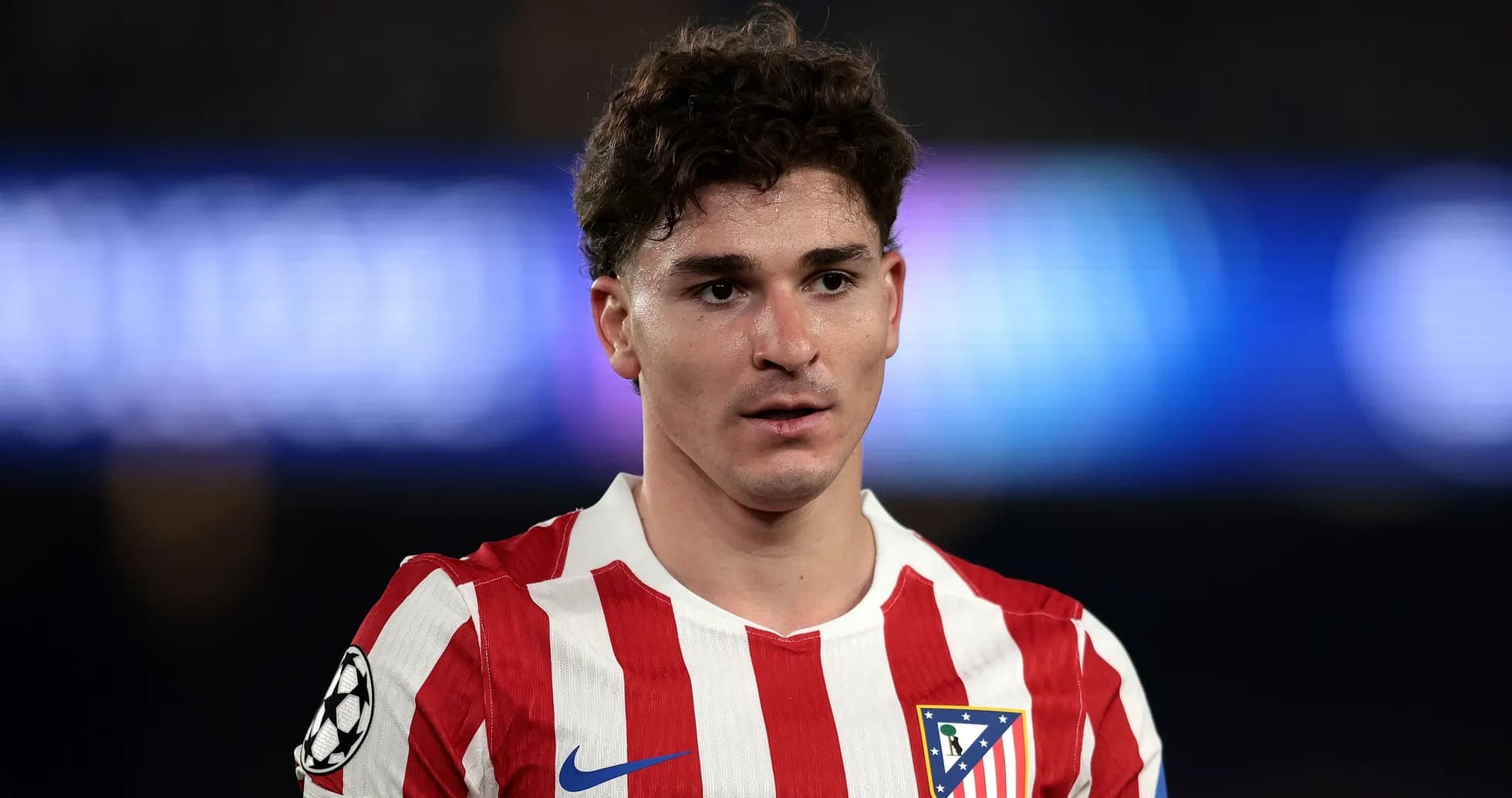 Player wearing Atletico Madrid jersey during match