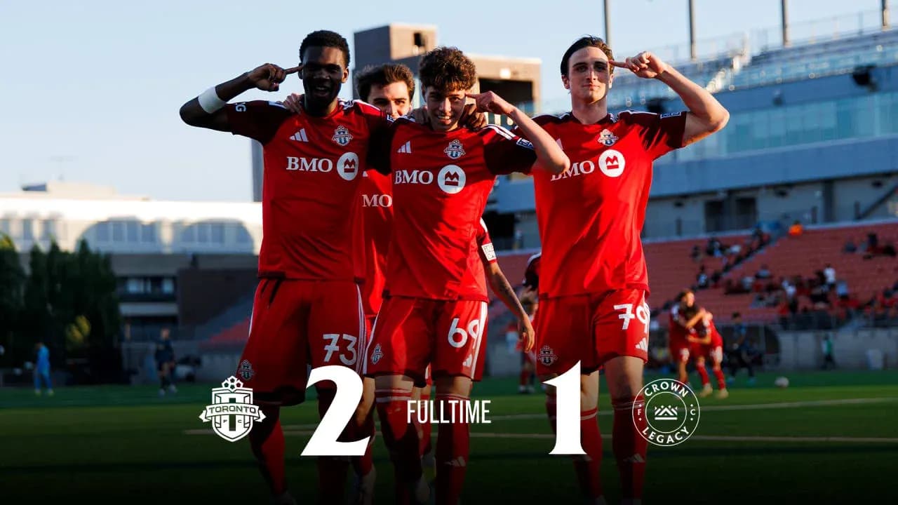 Toronto II players celebrating after match victory