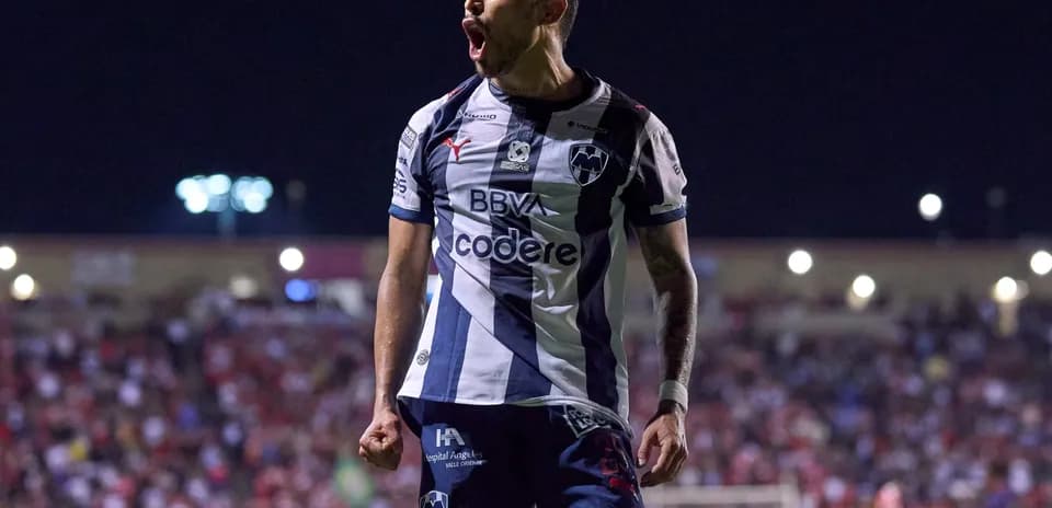 Player celebrating after scoring for Monterrey