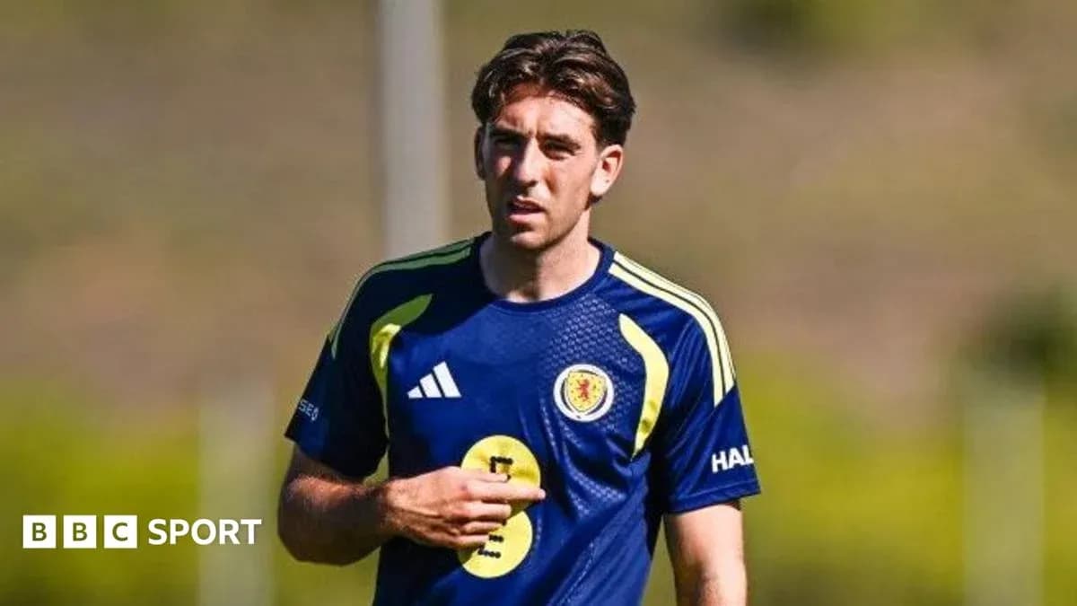 Player wearing Scotland training kit during practice session