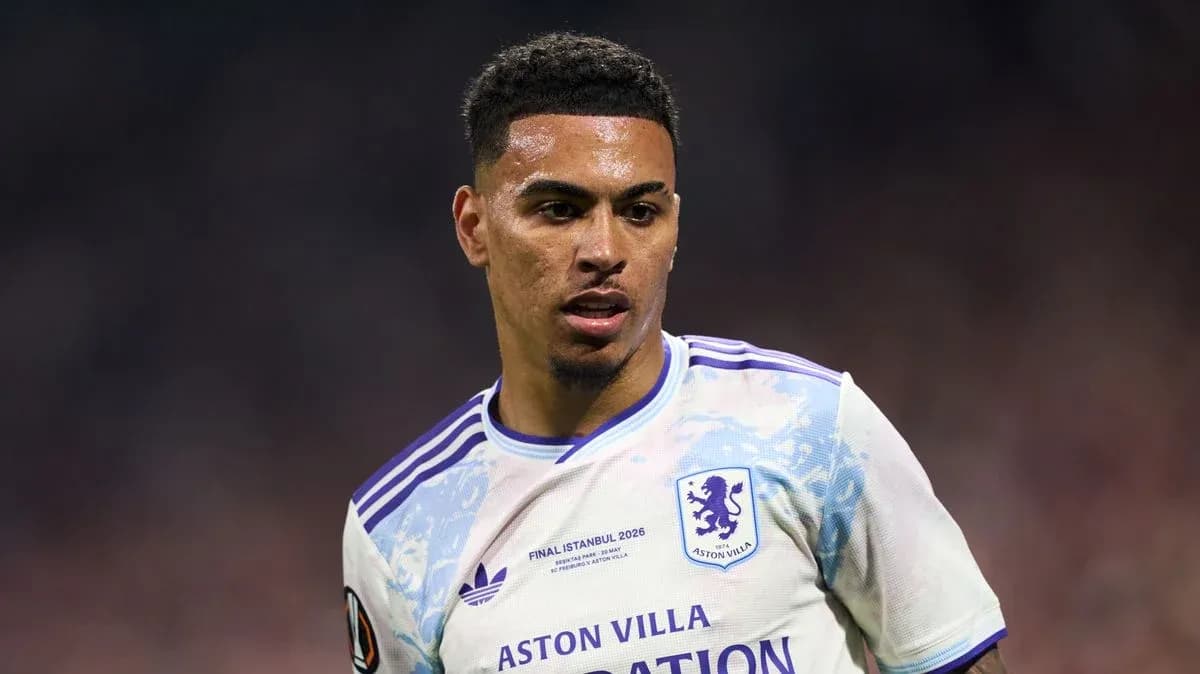 Aston Villa player during a match in UEFA competition