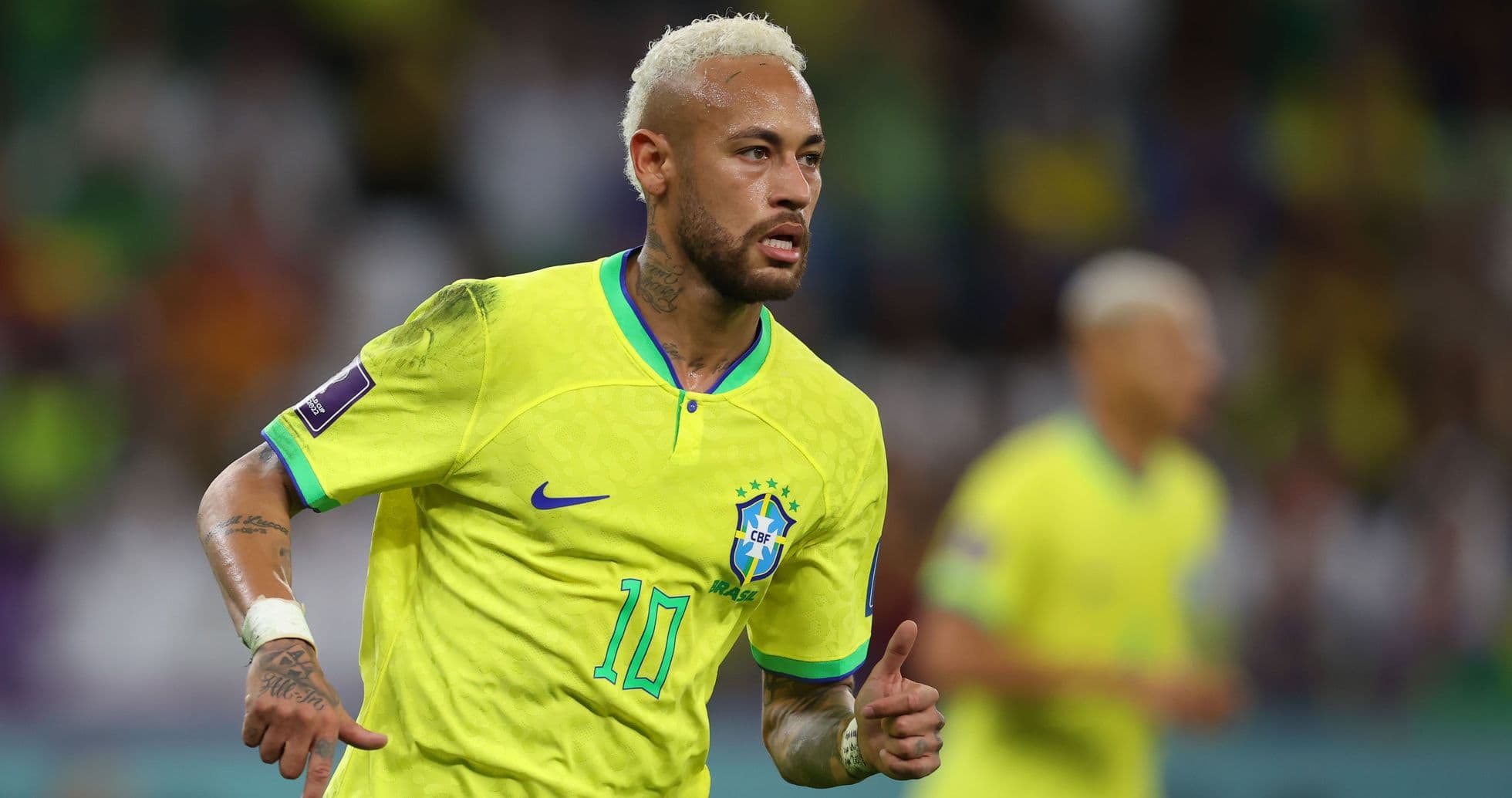 Neymar celebrating during a Brazil match