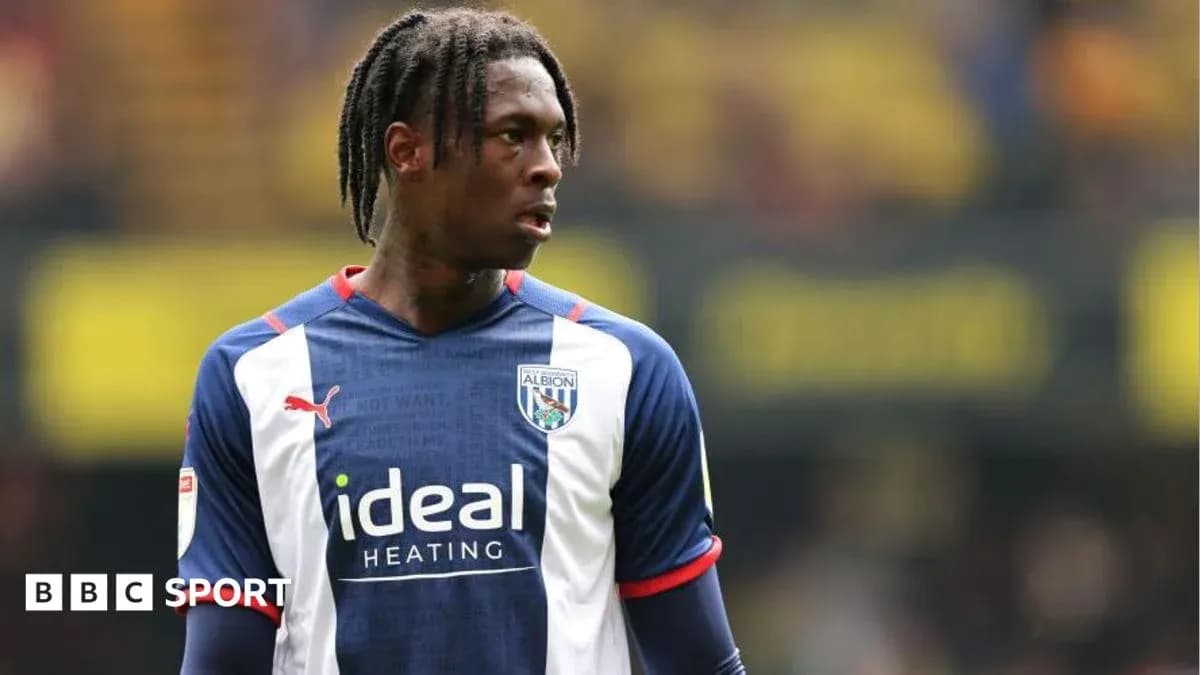Player in West Bromwich Albion kit on the field