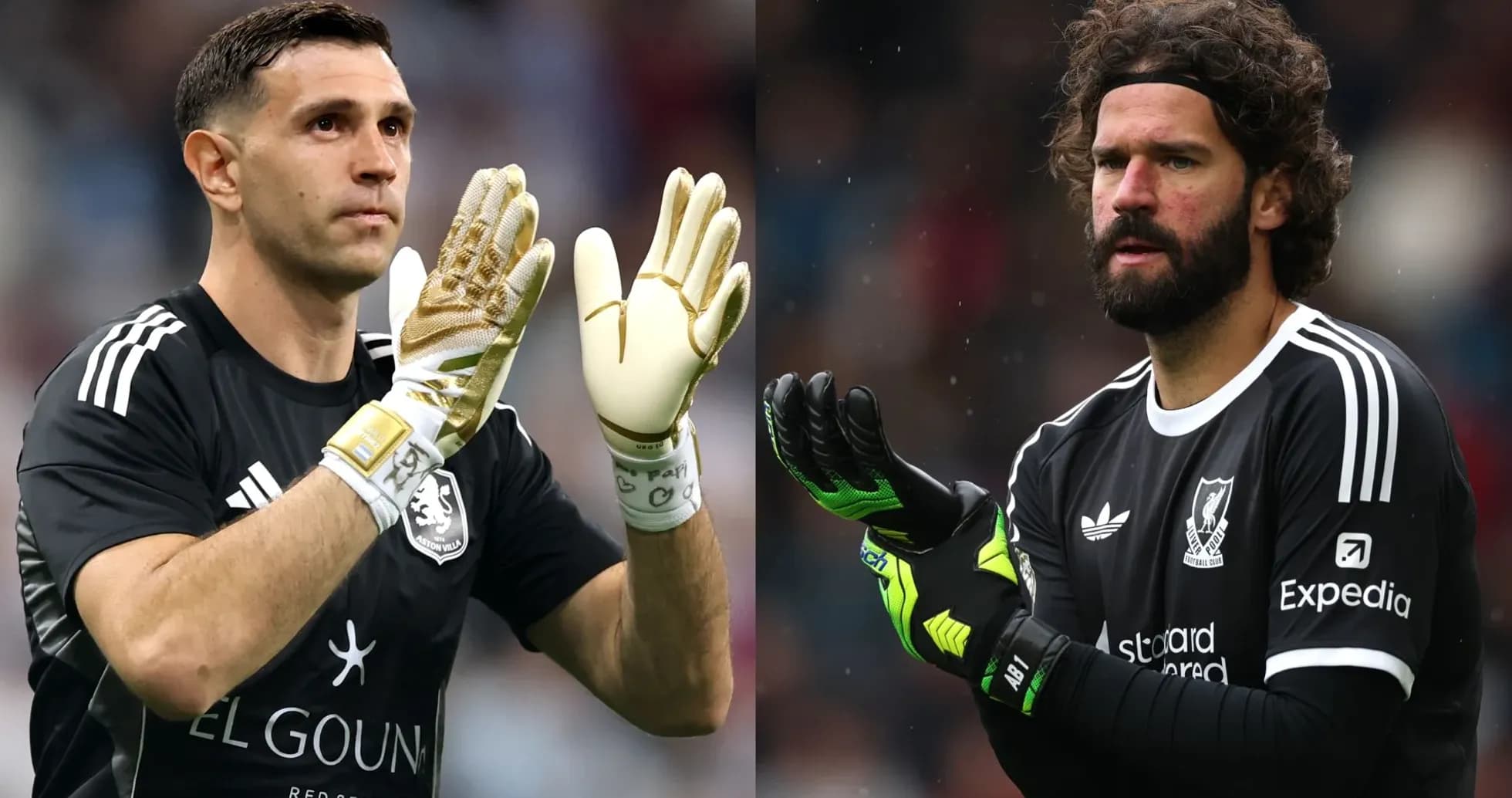 Two goalkeepers preparing for match on field