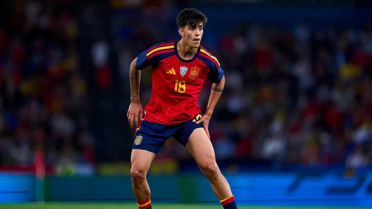 Player in Spain jersey during a match action
